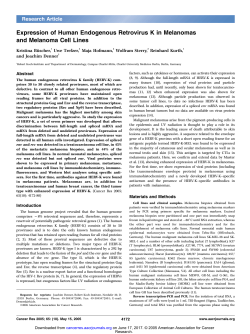 Expression of Human Endogenous Retrovirus K