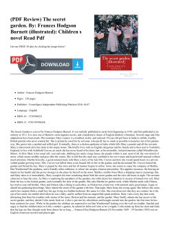 (PDF Review) The secret garden. By: Frances