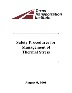 Thermal Stress - Safety Procedures