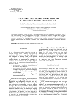 kinetic study on hydrolysis of various pectins by aspergillus niger