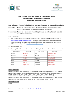 Safe Imaging &ndash; Percent Pediatric Patients Receiving Ultrasound for