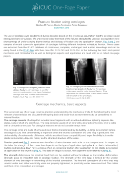 Fracture fixation using cerclages ICUC Newsletter 2015