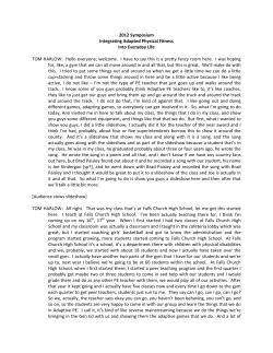 2012 Symposium Integrating Adapted Physical Fitness Into