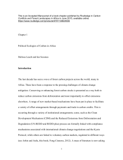 Chapter 1 Political Ecologies of Carbon in Africa Melissa Leach and