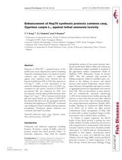 Enhancement of Hsp70 synthesis protects common carp, Cyprinus
