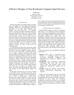 Effective Designs of Non-Keyboard Computer Input Devices