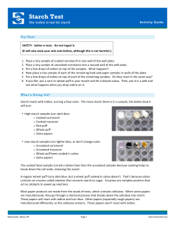 Starch Test - Sciencenter