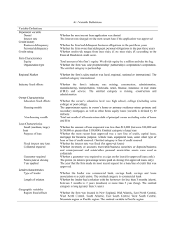 A1: Variable Definitions Variable Definitions Dependent variable