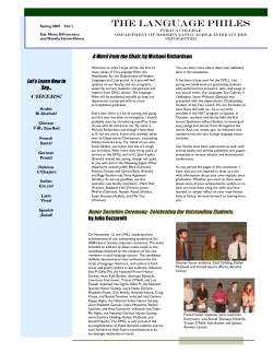 DMLL Newsletter 1