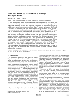 Desert dust aerosol age characterized by mass‐age tracking