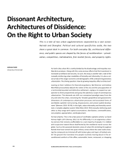 Dissonant Architecture, Architectures of Dissidence