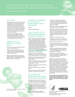 GU&iacute;A DE SUE&ntilde;O SEGURO PARA EL PROVEEDOR DE CUIDADO