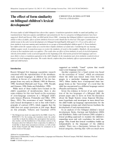 The effect of form similarity on bilingual children`s lexical development