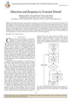 Detection and Response to External Stimuli