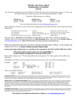 music 101 syllabus