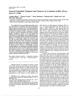 Sucrose-Controlled Transport and Turnover of er
