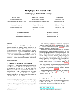 Languages the Racket Way