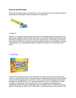 Games to Build Word Skills All this talk of reading