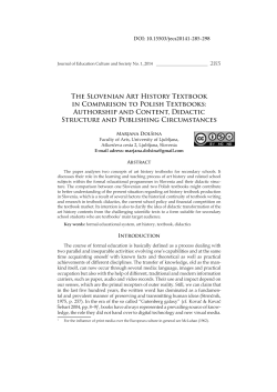 The Slovenian Art History Textbook in Comparison to