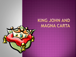 KING JOHN AND MAGNA CARTA