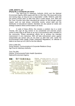 LHZB, 28/04/15, p21 [Reply] Be a considerate pet owner The Agri