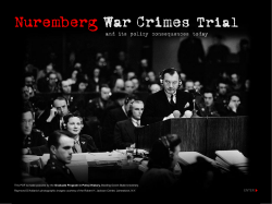 Nuremberg War Crimes Trial and its Policy Consequences Today