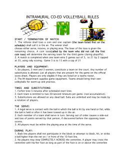 INTRAMURAL CO-ED VOLLEYBALL RULES