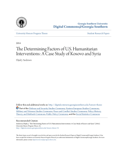 The Determining Factors of US Humanitarian Interventions