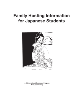 Family Hosting Information for Japanese Students - Indiana 4-H