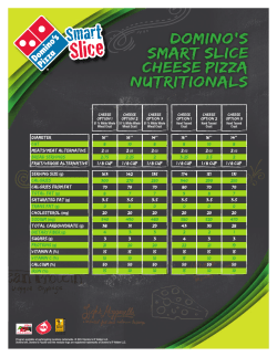 domino`s smart slice cheese pizza nutritionals
