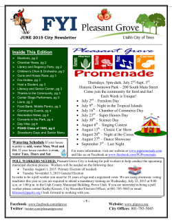6-15 Newsletter - Pleasant Grove City
