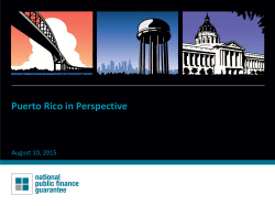 Puerto Rico in Perspective - National Public Finance Guarantee
