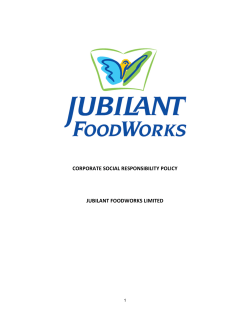 corporate social responsibility policy jubilant foodworks limited