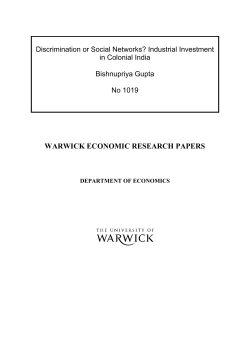 Discrimination or Social Networks? Industrial Investment in Colonial