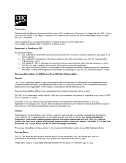 Agreement to Purchase a GIC
