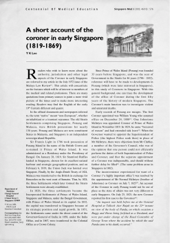 A short account of the coroner in early Singapore (1819