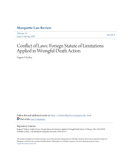 Foriegn Statute of Limitations Applied in Wrongful Death Action