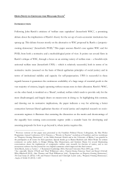 1 Following John Rawls`s criticism of `welfare state capitalism