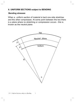 UNIFORM SECTIONS subject to BENDING