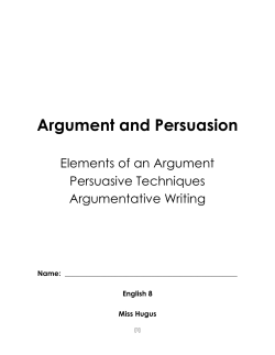 Argument and Persuasion - North Allegheny School District