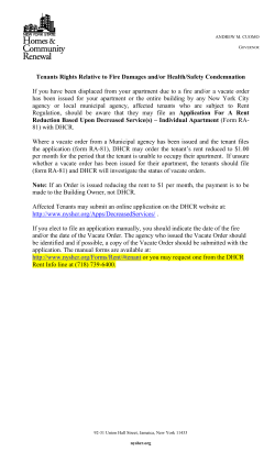 Tenants Rights Relative to Fire Damages and/or Health/Safety