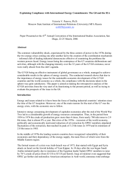 Explaining Compliance with International Energy Commitments: The