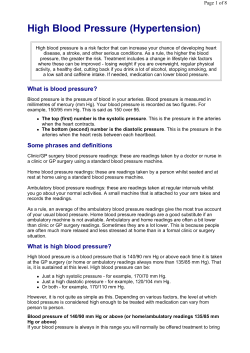 High Blood Pressure (Hypertension)