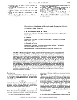 Monte Carlo Calculation of Hydrodynamic Properties of Cyclic