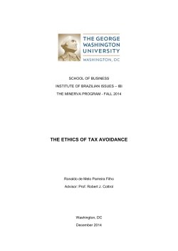 the ethics of tax avoidance - The George Washington University