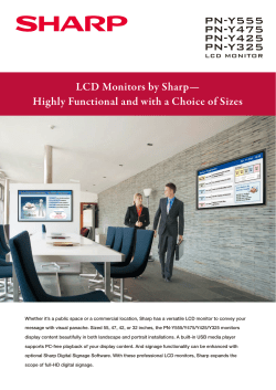 LCD Monitors by Sharp&mdash; Highly Functional and with a Choice of