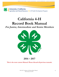 California 4-H Record Book Manual