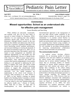 printable version  - Special Interest Group on Pain in Childhood
