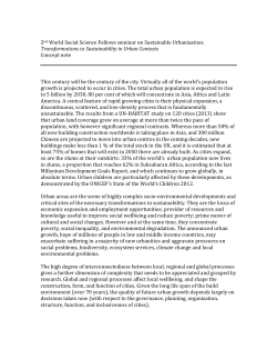 Concept note - Sustainable Urbanization II