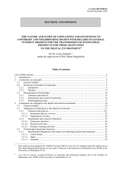 The Nature and scope of limitations and exceptions to